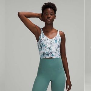 lululemon athletica Blue and White Tank Top